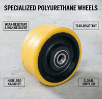 Roue de stabilisation longue durée de vie 125x50/54-25 mm pour chariot élévateur électrique/transpalette, référence 807270, pneu de support en polyuréthane PU
