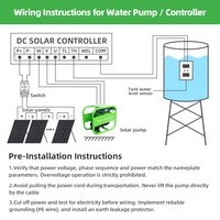 Pompes solaires, pompe à eau de surface solaire sans balais, pompe DC 1hp avec contrôleur, sans panneaux solaires