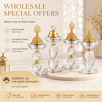 Brûleur à Bakhoor en Cristal Arabe, Porte-Encens Oud de Luxe, Décoration Islamique pour la Maison, Fournisseur en Gros, Brûleur à Encens Arabe