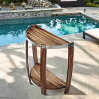 Table basse moderne en chêne massif, table d'appoint de 23,6 pouces, design baril à vin, faite à la main, portable, écologique, durable, avec rangement