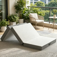 Matelas en mousse à mémoire de forme pliable en trois parties, 4 pouces, simple, avec housse amovible, design réversible, surmatelas pliable, pour voyage et invités, résistant à l'eau