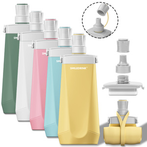 ขวดน้ำพับได้ ทนทาน น้ำหนักเบา ป้องกันการรั่วซึม ใช้ซ้ำได้ ปลอดสาร BPA ทำจากซิลิโคน - Product Image 1