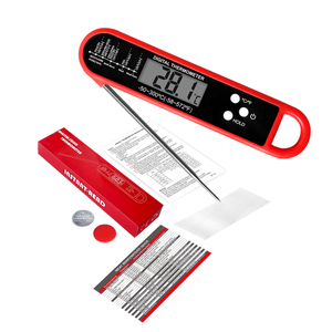 <span class=keywords><strong>Thermomètre</strong></span> numérique instantané pour aliments, cuisine, barbecue, viande, avec sonde pliable pour la cuisson et les confiseries, disponible en rouge ou noir - Product Image 4