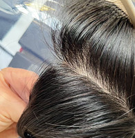 Prothèse capillaire durable en PU à base de polysoie, longue durée de vie (6-9 mois), densité 80%, cheveux humains chinois pour hommes souffrant d'alopécie