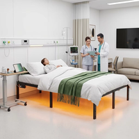 Fabrikverkauf: Eisen-Doppelbett mit RGB-Beleuchtung für Vermietung – 2-Meter-Eisenbett für Hotel, Krankenhaus, Apartment, Suite, Schule, Hauptschlafzimmer