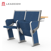 LEADCOM LS-423 Ensemble de table et chaise de conférence modulable pour salle de classe, avec chaise rembourrée en tissu et accoudoirs, pour écoles et salles de classe