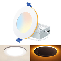 Plafonnier encastré LED ultra fin à intensité variable, lumière du jour, 4 pouces, 6 pouces, 8 pouces, décoration avec lumière nocturne