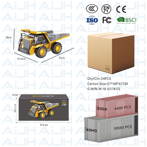 Camion à benne basculante télécommandé AiJH 9CH, modèle de véhicule de construction, voiture radiocommandée en alliage, jouets de camion à benne basculante télécommandés - Product Image 6