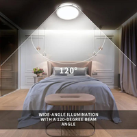 En stock Plafonnier LED encastré dimmable 12 pouces 24W en nickel brossé pour chambre à coucher, cuisine, bureau