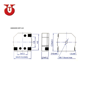 Zumbador magnético y transductor, dispositivo pequeño SMD negro de 3v, barato, fabricante de China - Product Image 2