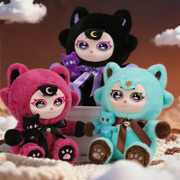 Peluche personnalisée Chat Lune Violette en vinyle avec rembourrage en coton PP, fonction anti-stress pour enfants