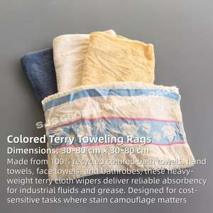 Trapos de Toalla Reciclados de Colores, Universales, de Algodón Industrial, para Mecánicos de Automóviles y Detallado - Product Image 2