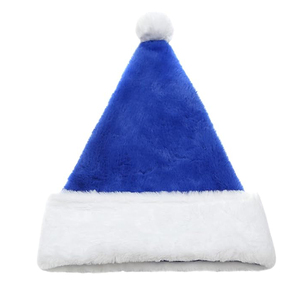 8293 sombrero de Papá Noel de terciopelo azul de alta calidad <span class=keywords><strong>Unisex</strong></span> con forro suave <span class=keywords><strong>regalos</strong></span> de <span class=keywords><strong>Navidad</strong></span> <span class=keywords><strong>para</strong></span> Amigos de la familia cálido grueso sombrero de Papá Noel azul - Product Image 4