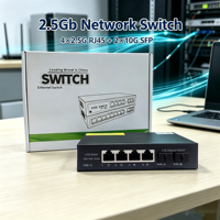 Switch Jaringan 4+2 Port 2.5G dengan 2 X 10G SFP Uplink, Dapat Ditumpuk, Plug and Play, Kapasitas 60Gbps untuk Kamera IP/WiFi AP 7024-2.5G