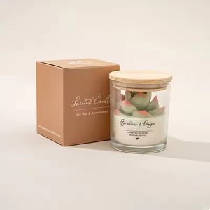 AIKUN Zen Ritüel Aromaterapi Kokulu Mum Botanik Şakayık Yaprakları Doğal Soya Balmumu Cam Kavanoz Mum Yoga Meditasyonu için - Product Image 4