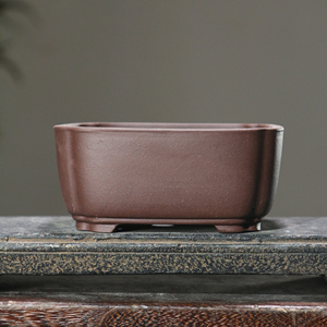 Maceta Cuadrada de Zisha para Bonsái, Borde Recto, Esquinas Recortadas, Estilo Chino, para Mesa - Product Image 1