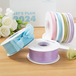 Ruban de conception de surjet ondulé en gaze de fleur de neige en polyester écologique pour cadeaux de bricolage et accessoires vestimentaires - Product Image 3