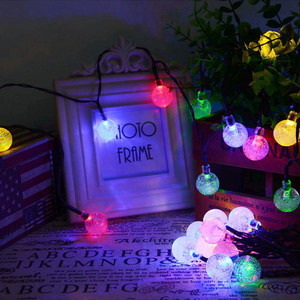 <span class=keywords><strong>Guirlande</strong></span> Lumineuse <span class=keywords><strong>Boule</strong></span> de Cristal à Bulles pour Extérieur, Étanche à 30 LED, Alimenté par Énergie <span class=keywords><strong>Solaire</strong></span>, pour Décoration de Fête - Product Image 2