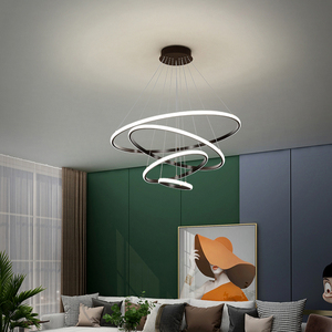 Camera da letto lampadario studio bella atmosfera Villa soggiorno <span class=keywords><strong>luce</strong></span> a sospensione uomini donne cerchio arte ferro 90 moderno lampadario - Product Image 5