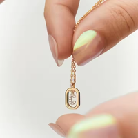 Collier tendance en laiton plaqué or avec initiale, pendentif lettre pour femme, breloque chrétienne sur chaîne