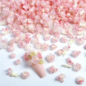 <span class=keywords><strong>Kit</strong></span> de Matériaux pour Nail Art en Résine Florale Rose Phosphorescente Populaire en Gros – Accessoires de Bijoux DIY Frais de Printemps - Product Image 1
