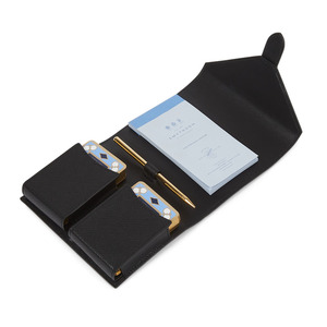 Custodia per Carte da Gioco in Vera Pelle con Logo Personalizzato, Porta Carte di Lusso per Poker e <span class=keywords><strong>Bridge</strong></span> con Blocco Note e Porta Penna - Product Image 5