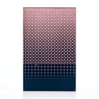 Panel Kaca Berpola Geometris Gradasi Navy, Tempered Laminated, untuk Partisi Dinding Dekoratif