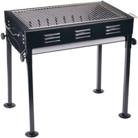 Grill professionnel à charbon de bois à hauteur réglable, cuisson de la viande en fer avec revêtement en poudre d'acier au carbone