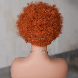 Prix d'usine 100% <span class=keywords><strong>cheveux</strong></span> brésiliens non Remy <span class=keywords><strong>pour</strong></span> <span class=keywords><strong>coupe</strong></span> courte Afro bouclée 27 #   Modèle 90g CX-9032 Dentelle HD Noire <span class=keywords><strong>Femme</strong></span> - Product Image 4