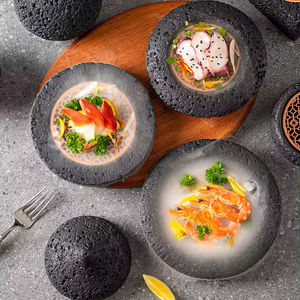 Тарелка для молекулярной кухни из вулканического камня, круглая, для дымовой кухни, в форме планеты, художественная, для сервировки стола - Product Image 4