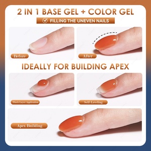 JTING Otoño Invierno 12 colores Esmalte de Gel Base de Goma 2 en 1 Esmalte de Uñas en Gel con Color Base TPO Hema Free OEM Diseño Libre Gel UV para Uñas - Product Image 4