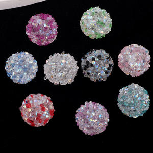 Mélange de luxe bricolage strass perles Disco grosses perles de Gumball avec strass pour bricolage stylo chaîne bijoux marquage - Product Image 4