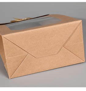 Meilleure vente : Sac cadeau en papier kraft marron écologique de luxe avec fenêtre transparente pour café - Product Image 4