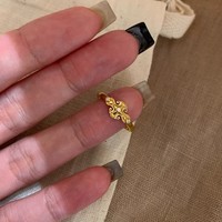 Bague Rétro Vintage Style Couronne Dorée en Cuivre Plaqué Or Iris Étoile, Bague de Queue Simple Haut de Gamme Tendance pour Femme