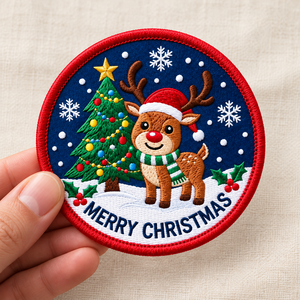 Patchs de Noël à coudre ou à thermocoller en gros, motifs personnalisés, formes irrégulières, broderies pour vêtements - Product Image 1