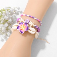 Nueva Pulsera de Verano con Cuentas de Flores de Cerámica Suave, Estilo Playa, para Amigas, Hecha a Mano con Conchas y Conchas Marinas, Regalo de Hadas, Conjuntos de Pulseras