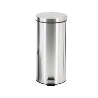 Poubelle Ronde en Métal Sunshine à Pédale, en Acier Inoxydable, avec Couvercle pour Cuisine, Déchets et Rangement Domestique