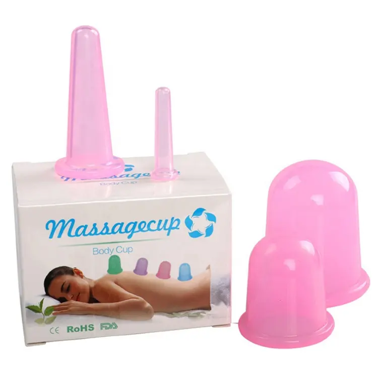 Оптовая продажа, существующая силиконовая Массажная чашка с принтом логотипа на заказ, силиконовые чашки для массажа лица, Силиконовая Вакуумная присоска