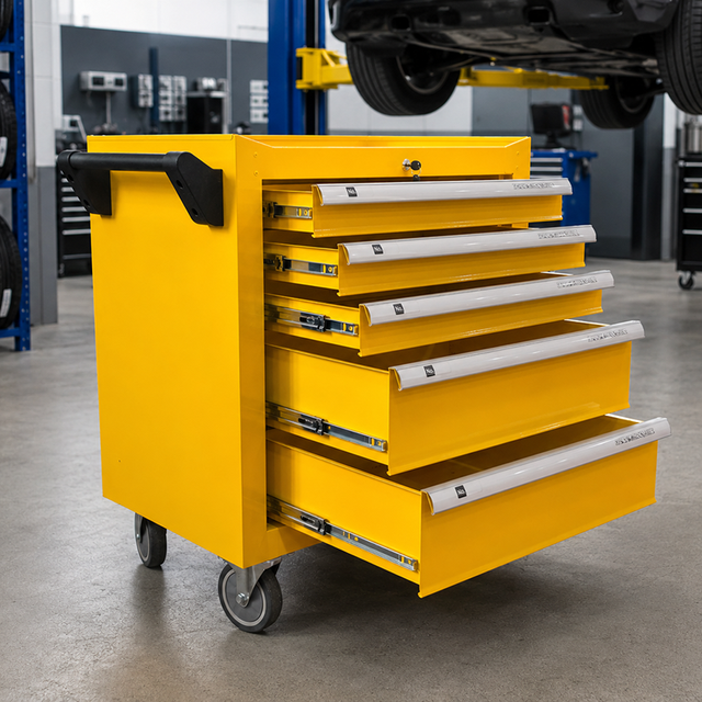 Industrial Heavy Duty Drawer Tool Cart Steel Construction for Professional Mechanics Mobile Metal Drawer Tool Trolley