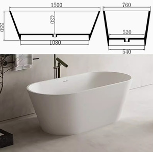 Baignoire autoportante Wonka bar Bath en résine acrylique à surface solide pour salle de bain moderne, type Swim <span class=keywords><strong>Spa</strong></span> - Product Image 6