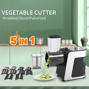 <b>Multifunctional</b> <b>Vegetable</b> <b>Cutter</b> 5 In 1 Electric Slicer Shredder For Potato Cucumber Household Use - Product Image 2