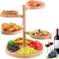Afneembare bamboe taartplateau met meerdere lagen voor feesten, bruiloften, dessertpresentatie, fruitplateau, groothandel, milieuvriendelijk