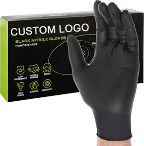 ถุงมือไนไตรล์แบบใช้แล้วทิ้ง หนา 6 มิล สีดำ ทนทาน ปลอดภัยสำหรับอาหาร ปราศจากแป้ง ปราศจากน้ำยาง กันน้ำ ถุงมือไนไตรล์สีดำสำหรับเตรียมอาหาร - Product Image 1
