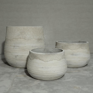 Modern Vintage Fiber Cement Planter Pots with Drainage Hole For Garden Outdoor/Indoor Flower Pots Decoration - Product Image 6