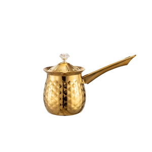 Cafetera desechable de acero inoxidable grabada martillada Cezve Ibrik tapas plegables turcas estilo árabe griego <span class=keywords><strong>para</strong></span> café - Product Image 1