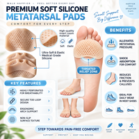 Coussinets respirants en nid d'abeille pour l'avant-pied, coussinets métatarsiens en gel souple pour femmes et hommes, soutien confortable pour la plante des pieds