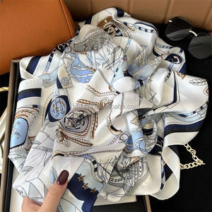 Sciarpa di Lusso da <span class=keywords><strong>Donna</strong></span> in Poliestere Morbido e Liscio [Motivo Nave Pirata] 68*68cm/26.77*26.77 pollici Personalizzabile - Product Image 4