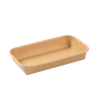 Plateau à sushi écologique 100% recyclé SM7-1101 en papier kraft/blanc/bambou, compatible micro-ondes, emballage alimentaire