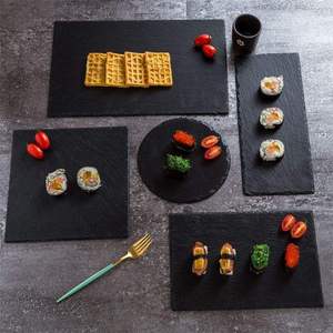Plato de <span class=keywords><strong>sushi</strong></span> de piedra pizarra ensalada en blanco sublimación nombre personalizado minimalista - Product Image 4