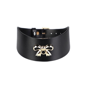Genuine Leather Collar Black Cow Hide Rectangular Buckle Durable Neck Ring For Adult Role Play - Product Image 4